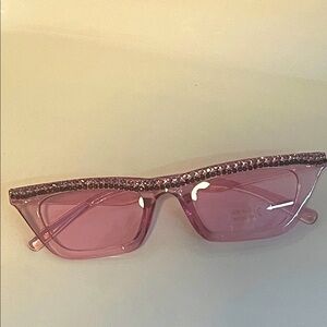 Lavender Rhinestone-Embellished Sunglasses